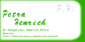 petra hemrich business card